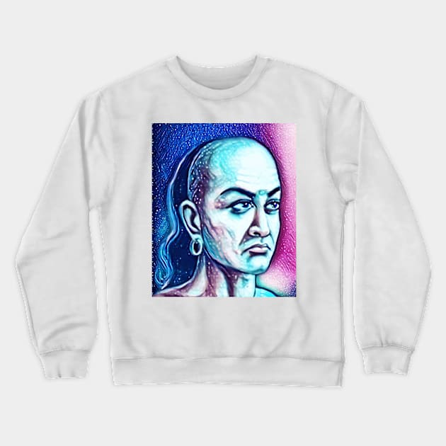 Chanakya Snowy Portrait | Chanakya Artwork 13 Crewneck Sweatshirt by JustLit